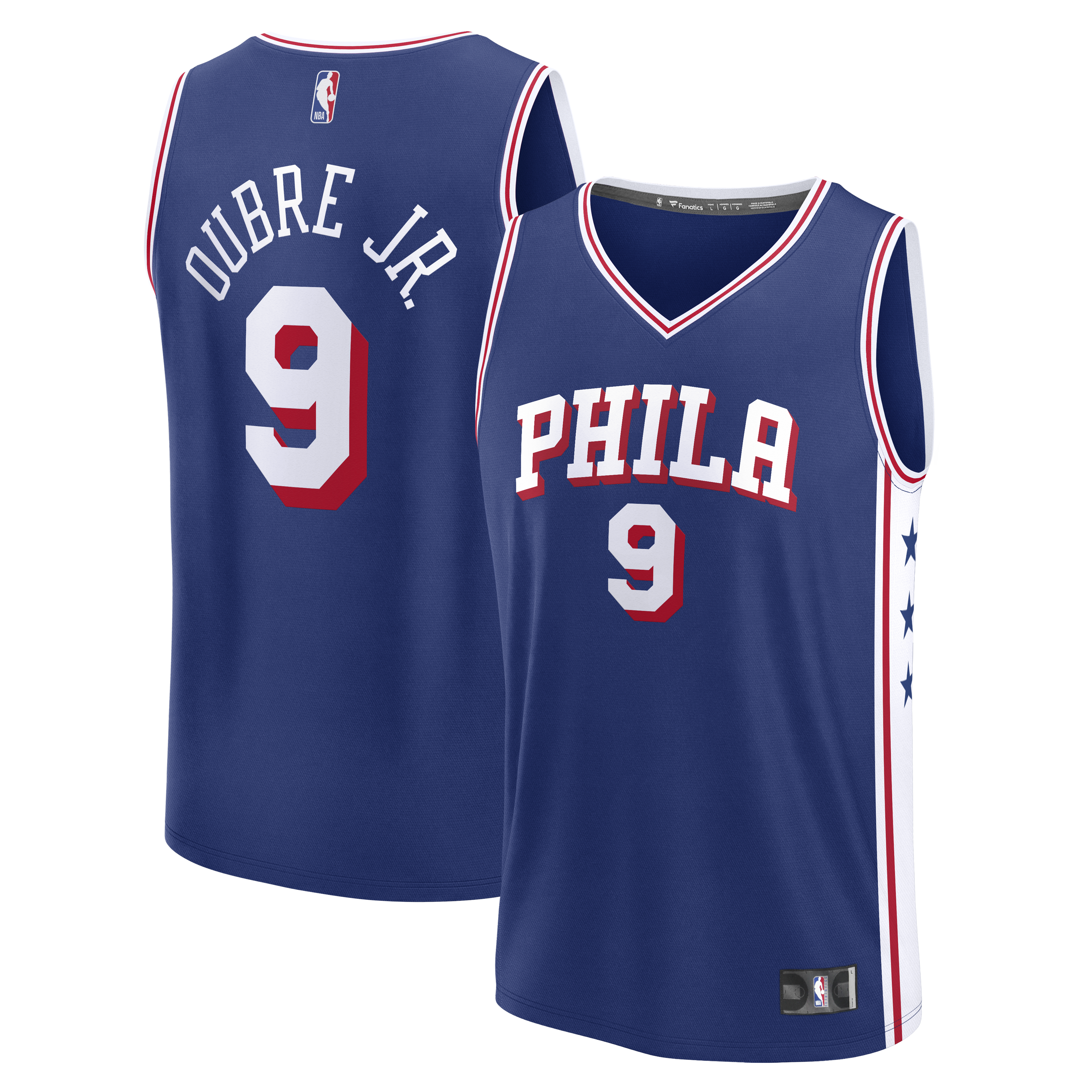Men's Fanatics Kelly Oubre Jr. Blue Philadelphia 76ers Fast Break Jersey - Icon Edition