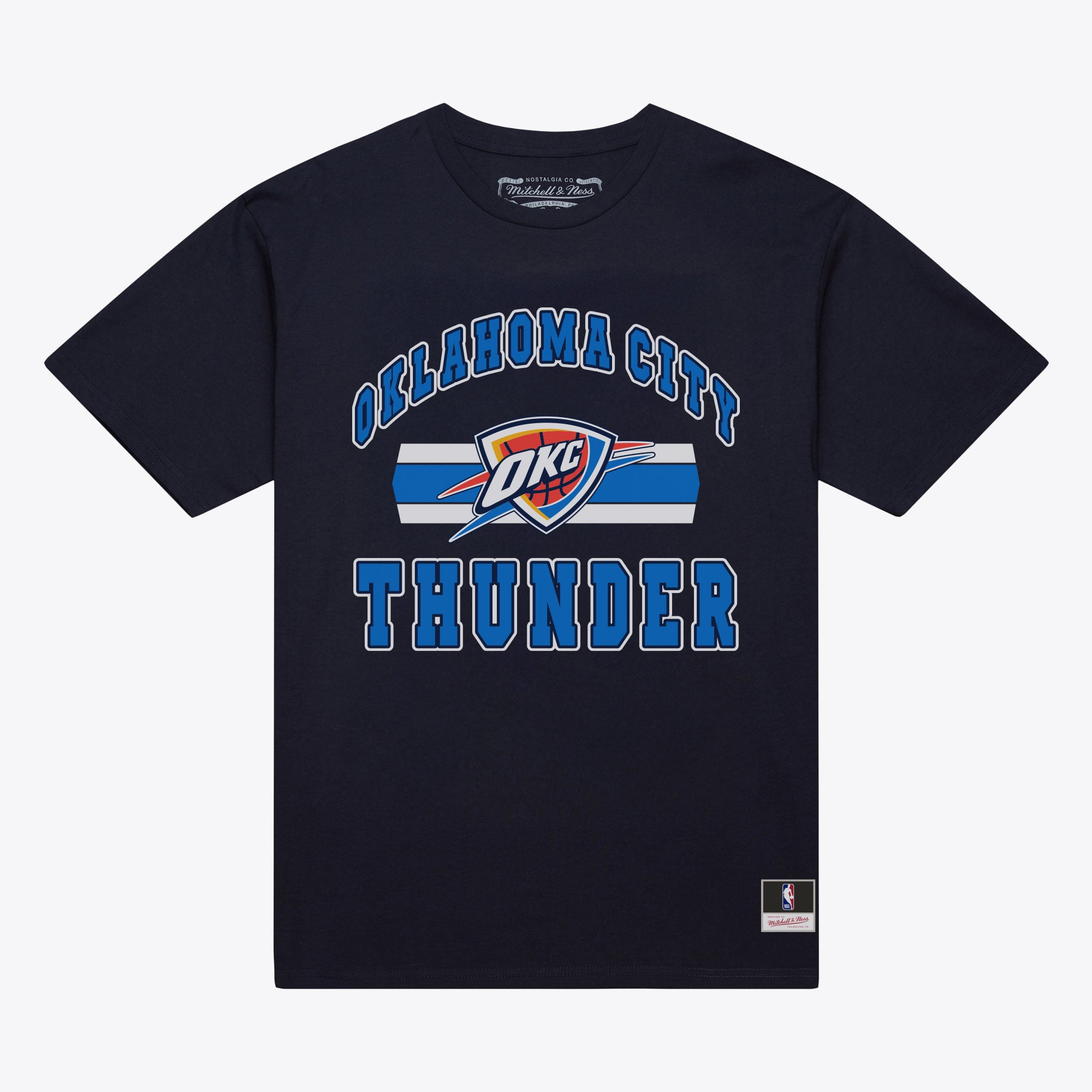 Men's Mitchell & Ness Navy Oklahoma City Thunder Current Team Name Classic T-Shirt
