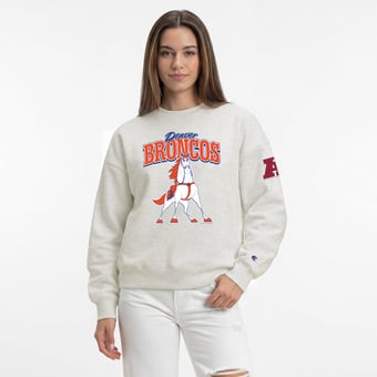Women's Disney x Champion  Oatmeal Denver Broncos All-Star Fleece Crew Sweatshirt