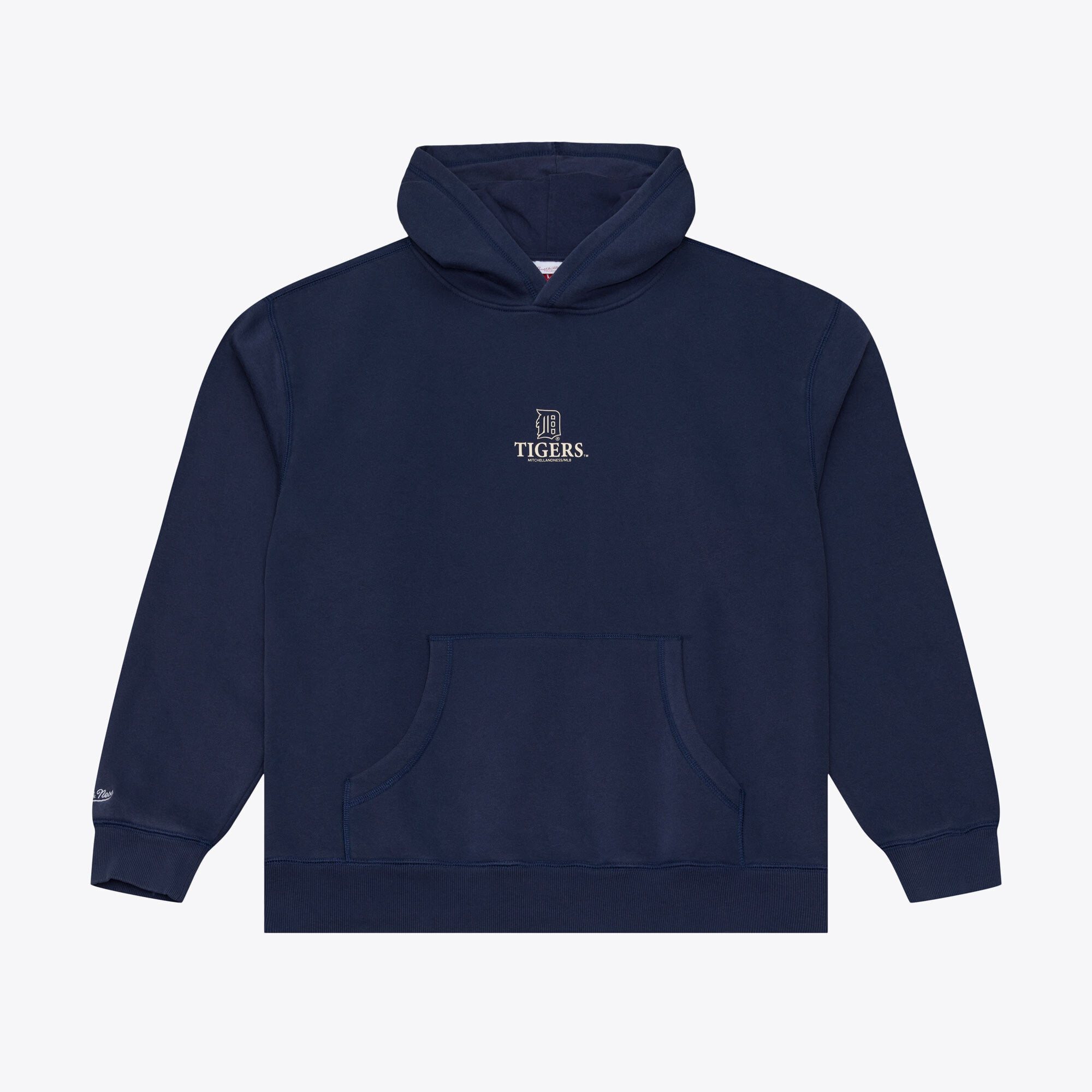 Felpa con cappuccio da uomo Mitchell & Ness blu navy Detroit Tigers Core Essentials