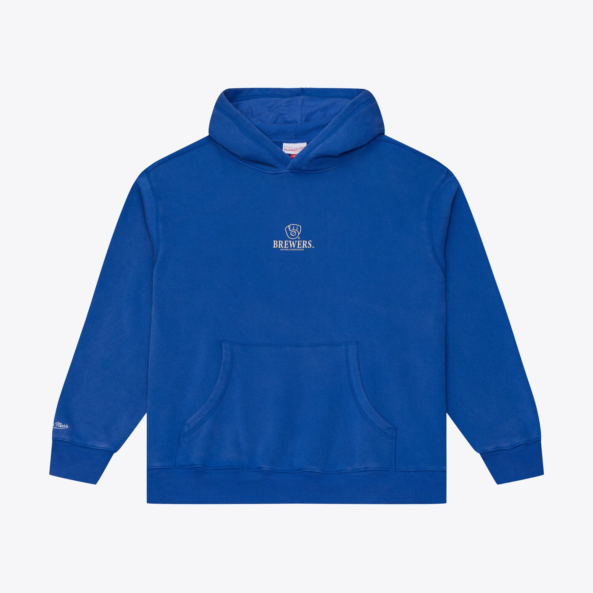 Felpa con cappuccio da uomo Mitchell & Ness Royal Milwaukee Brewers Core Essentials