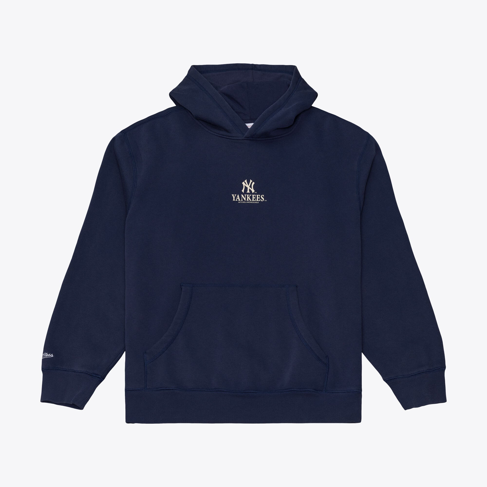 Felpa con cappuccio da uomo Mitchell & Ness New York Yankees Core Essentials blu navy