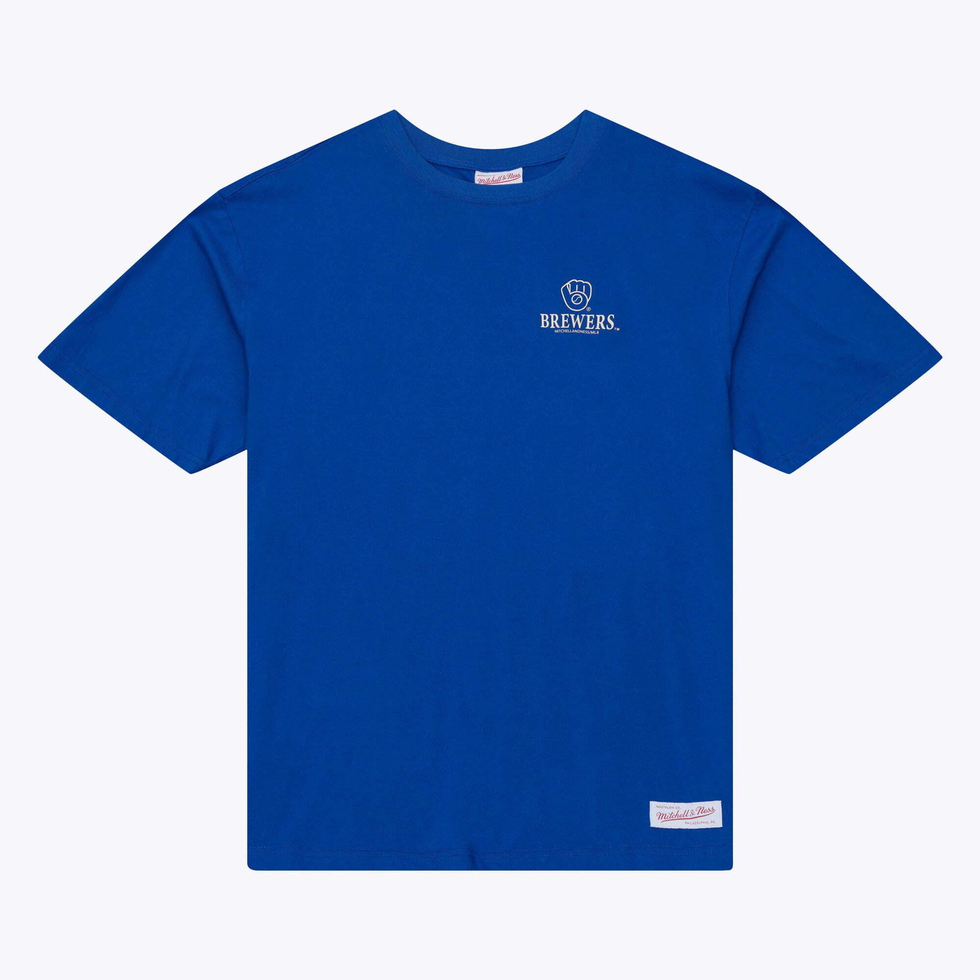 T-shirt da uomo Mitchell & Ness Royal Milwaukee Brewers Core Essentials