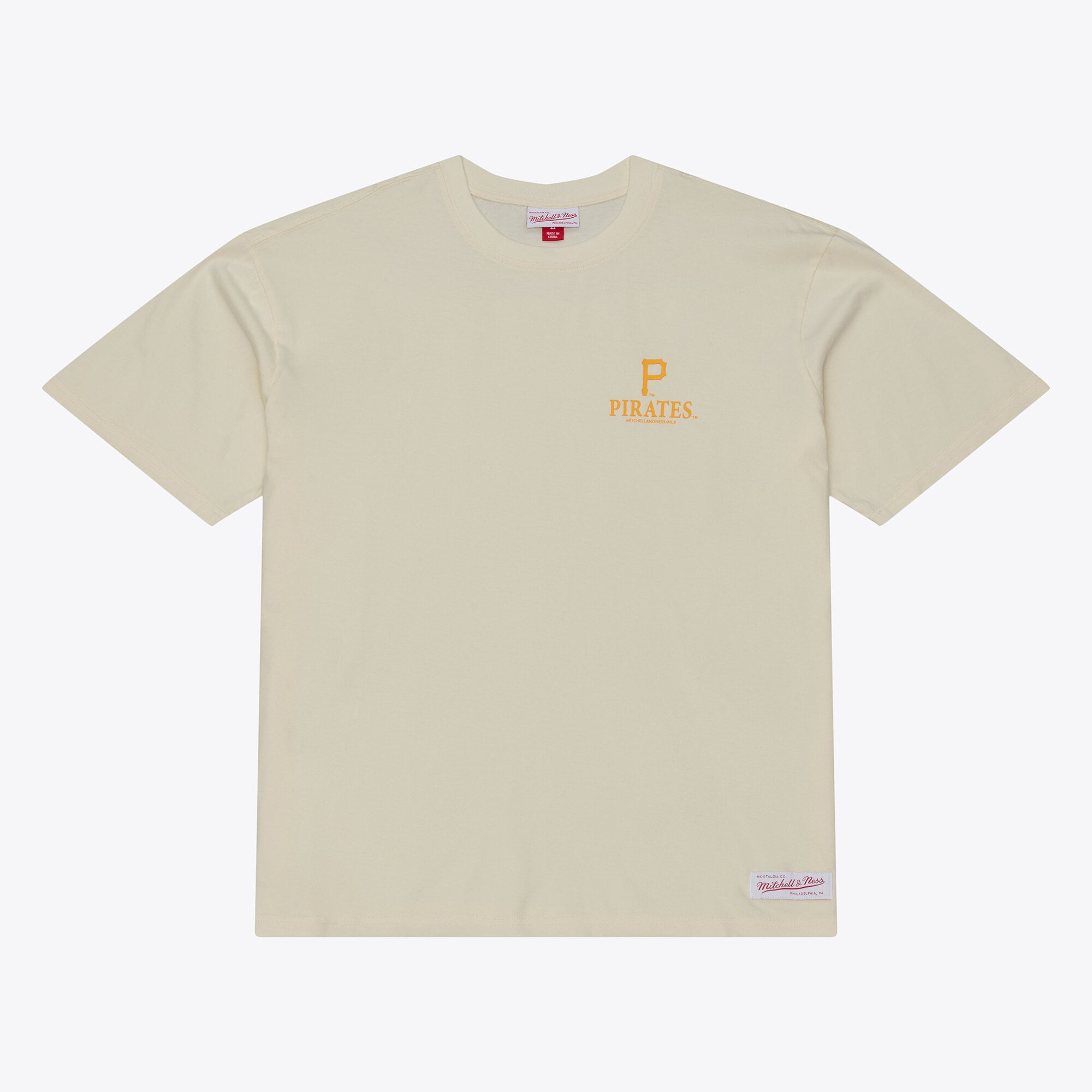 T-shirt da uomo Mitchell & Ness color crema dei Pittsburgh Pirates Core Essentials
