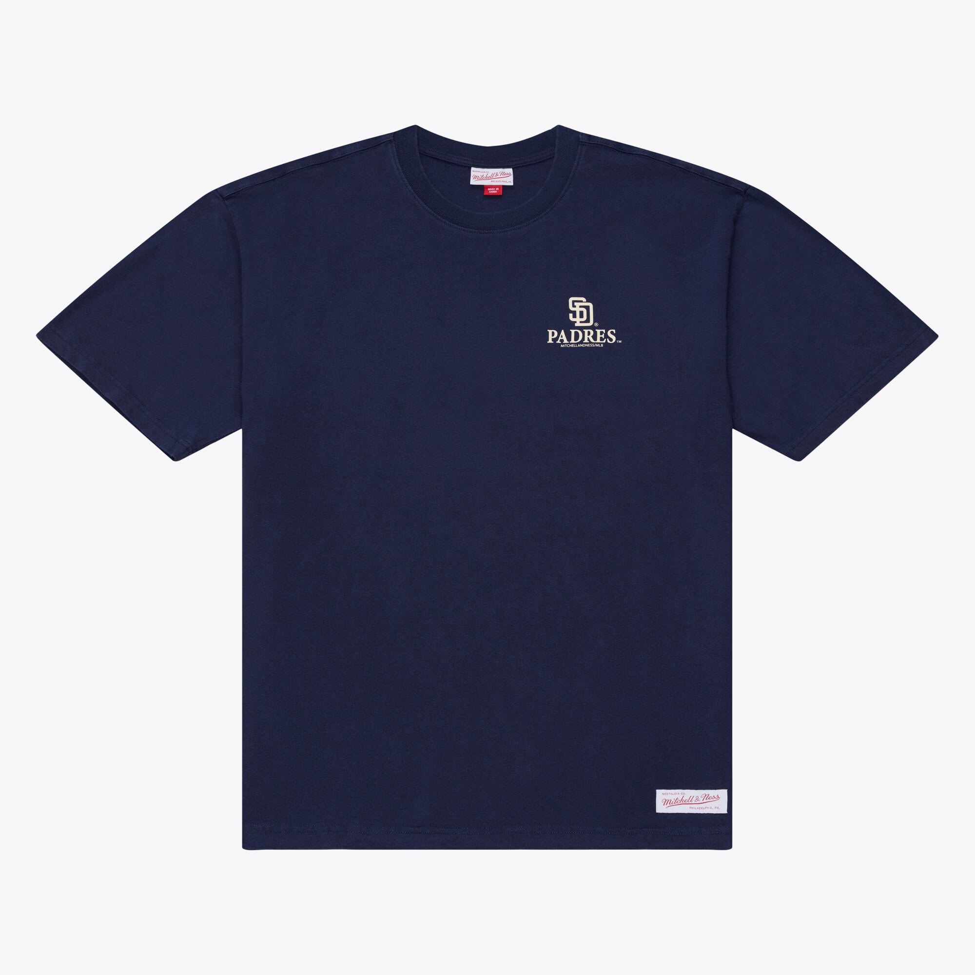 T-shirt da uomo Mitchell & Ness blu navy San Diego Padres Core Essentials