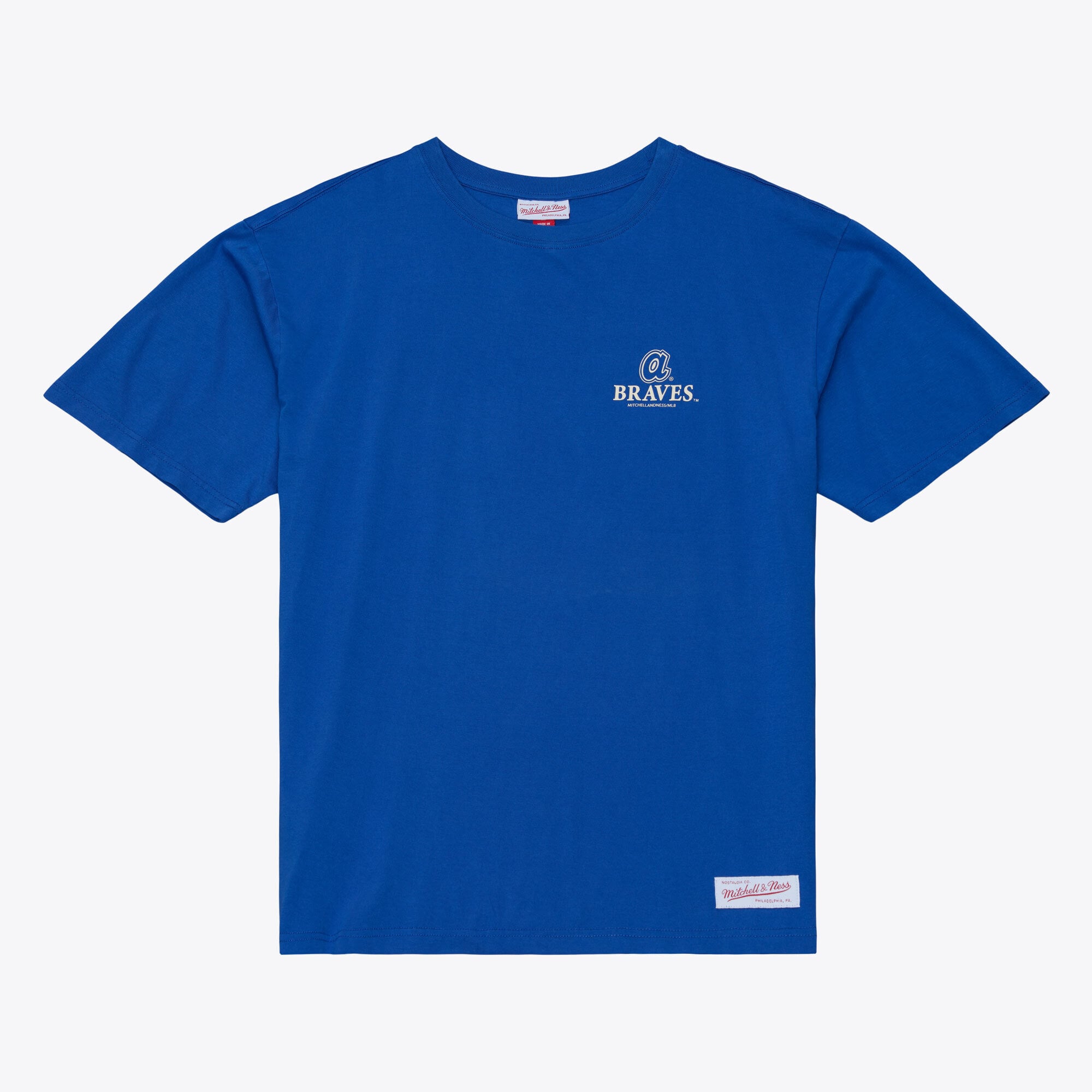 T-shirt da uomo Mitchell & Ness Royal Atlanta Braves Core Essentials