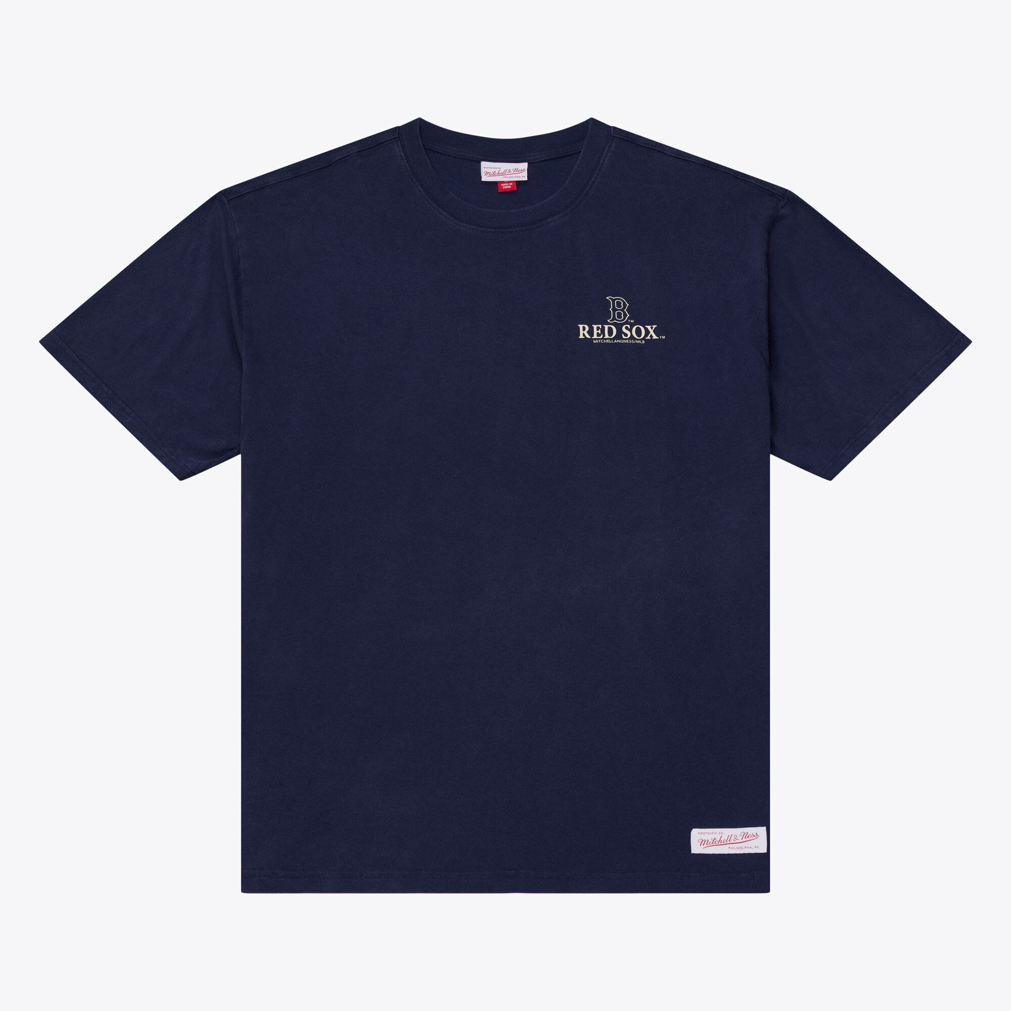 T-shirt da uomo Mitchell & Ness blu navy dei Boston Red Sox Core Essentials