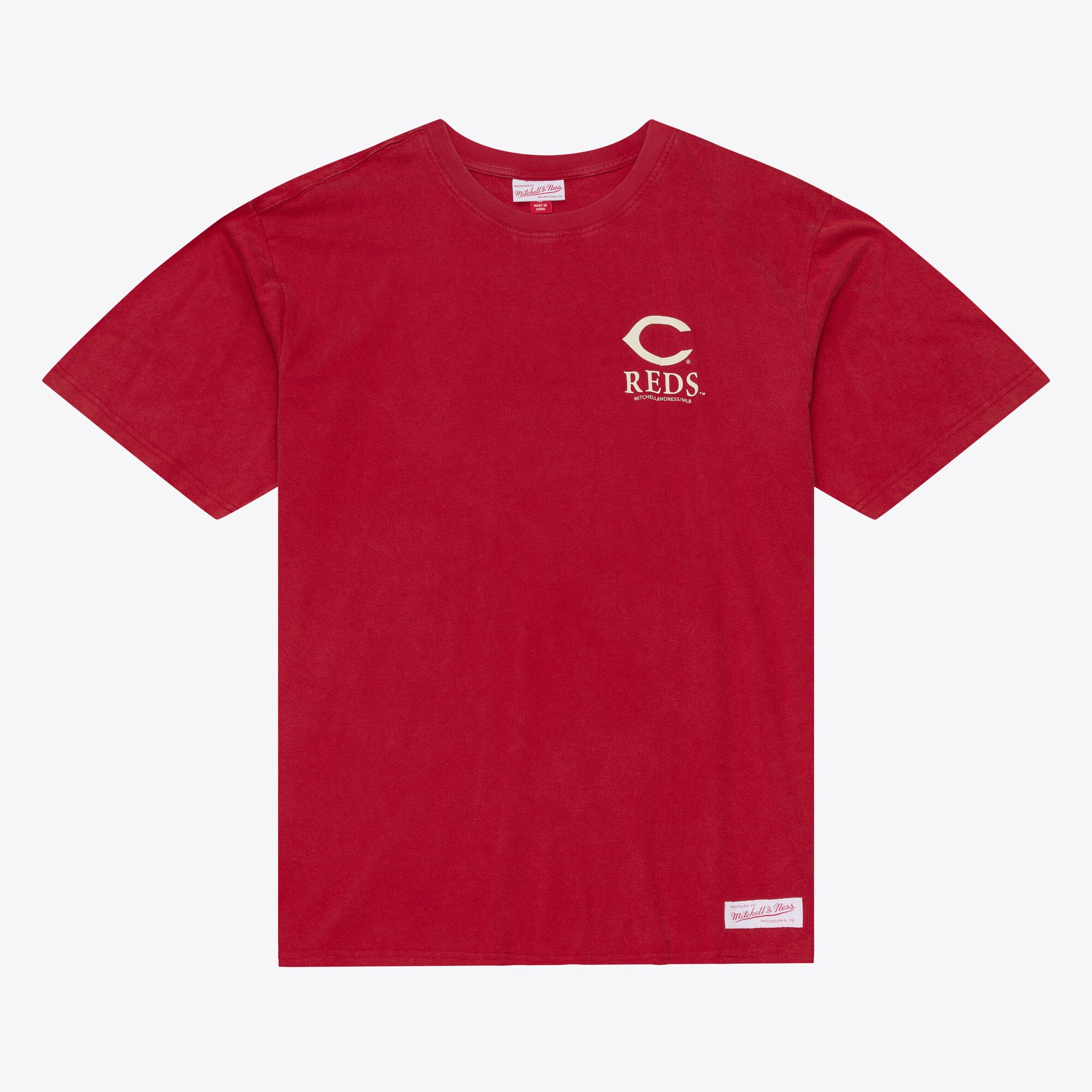 T-shirt da uomo Mitchell & Ness rossa dei Cincinnati Reds Core Essentials