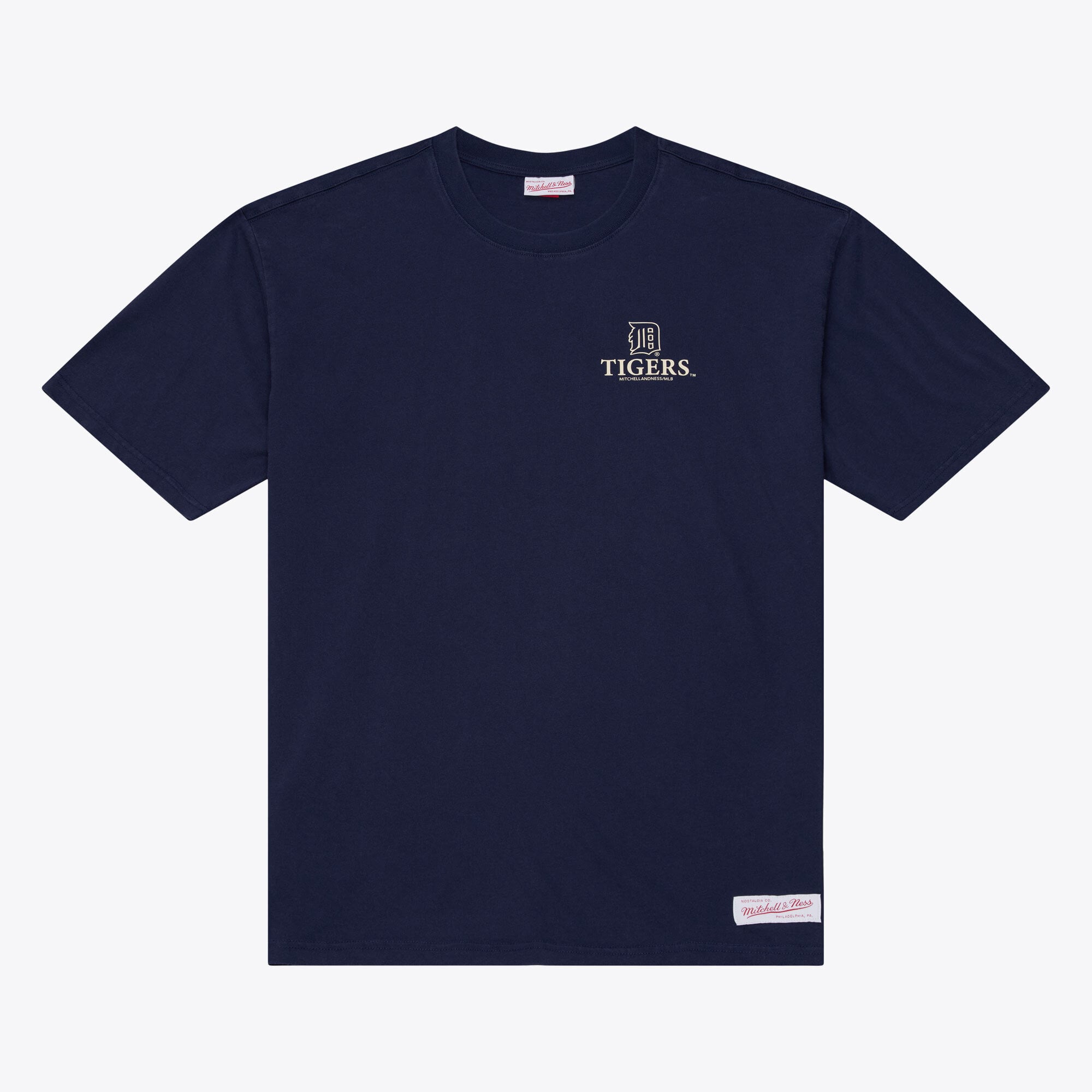 T-shirt da uomo Mitchell & Ness blu navy Detroit Tigers Core Essentials