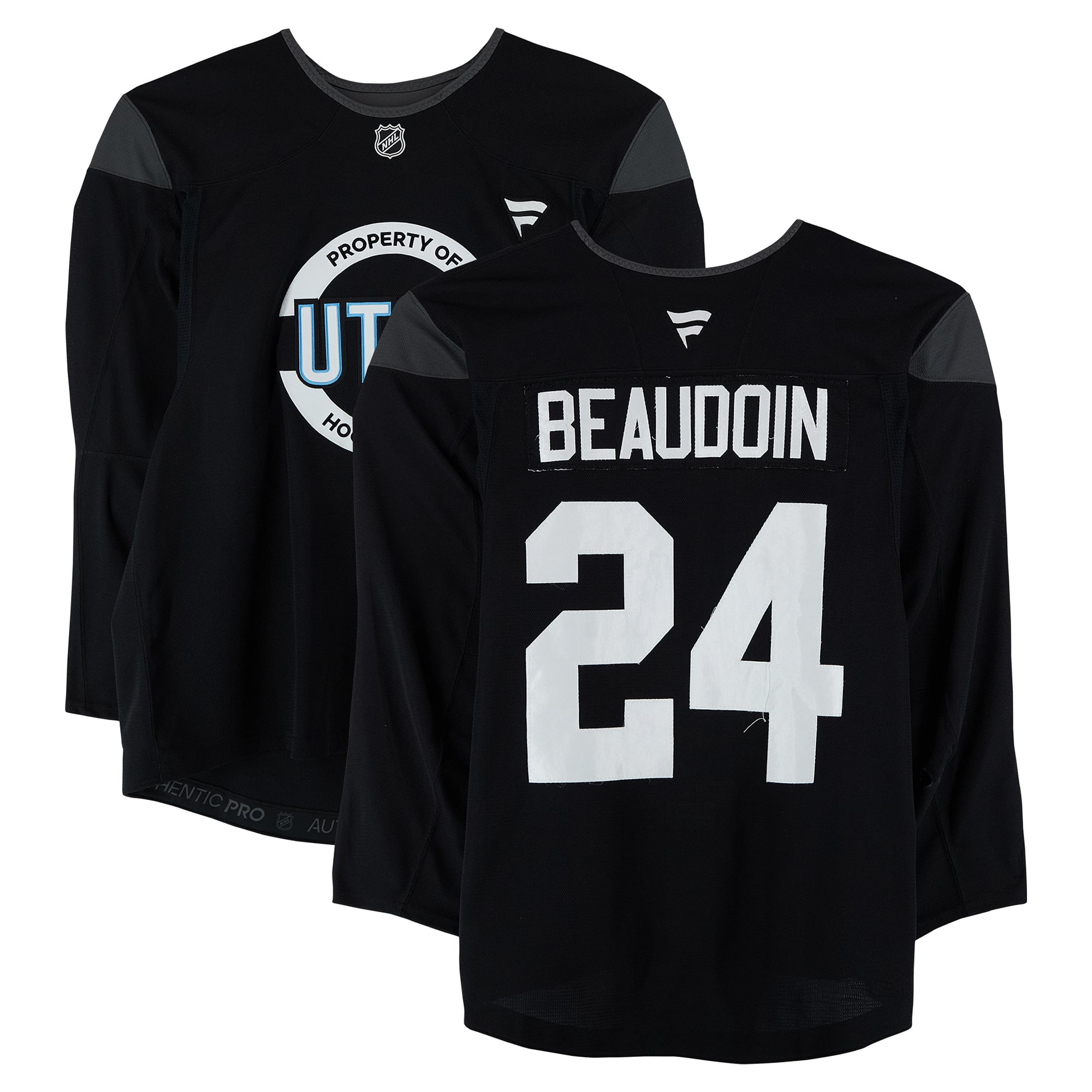 Cole Beaudoin Utah Mammoth Practice-Used #24 Black Jersey from the 2024-25 NHL Season