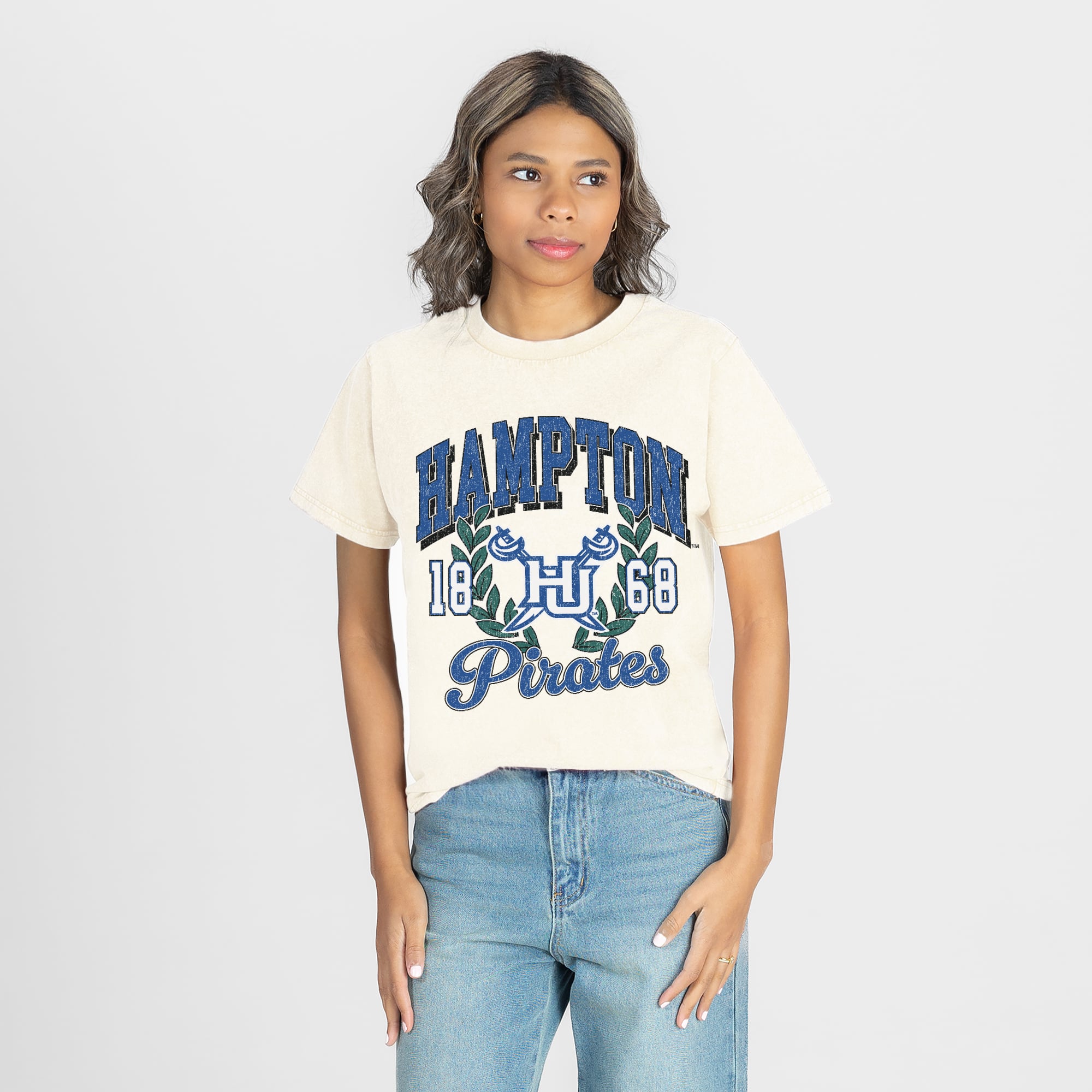 Women's Gameday Couture Natural Hampton Pirates Raised on Victory T-Shirt