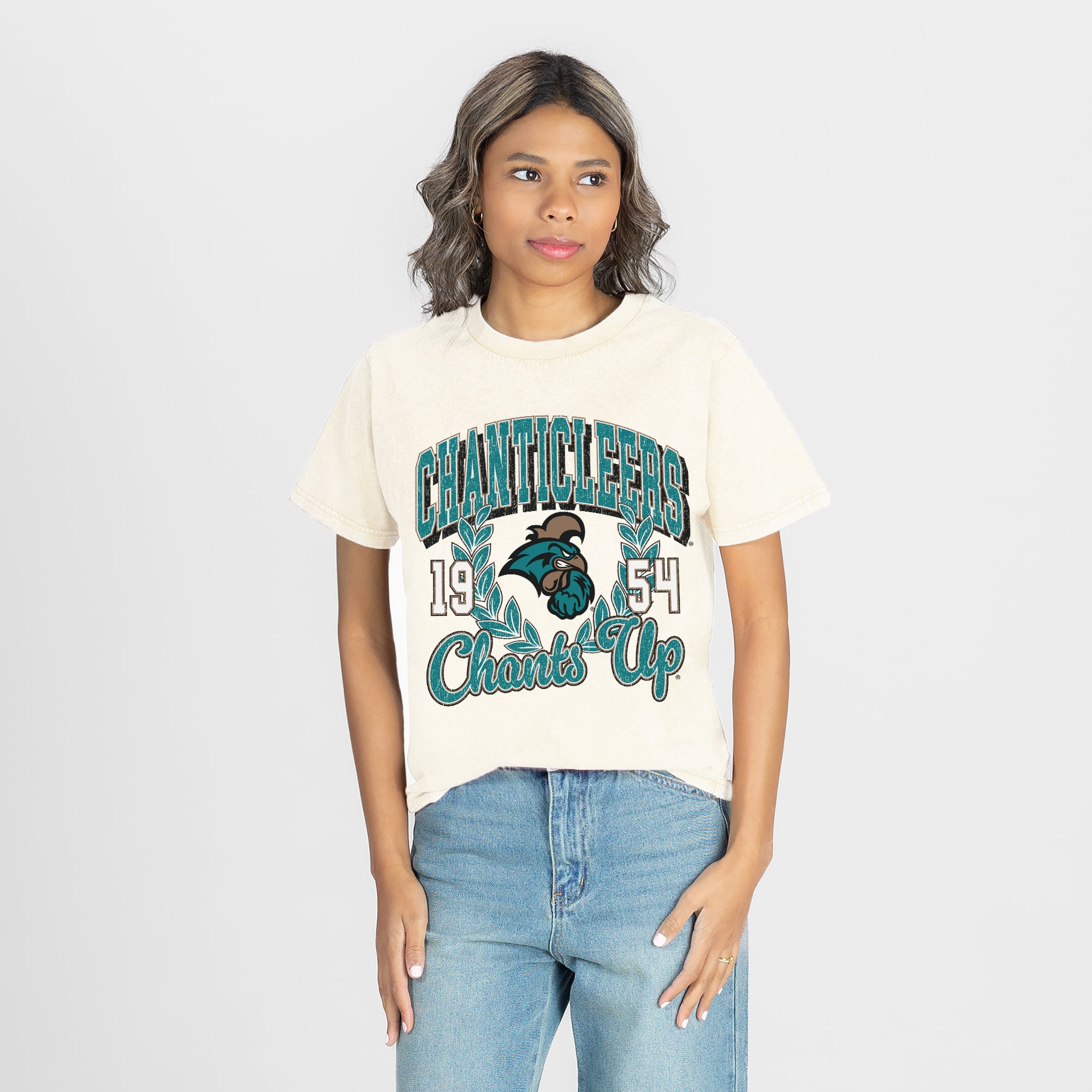 Women's Gameday Couture Natural Coastal Carolina Chanticleers Raised on Victory T-Shirt
