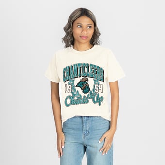 Women's Gameday Couture Natural Coastal Carolina Chanticleers Raised on Victory T-Shirt