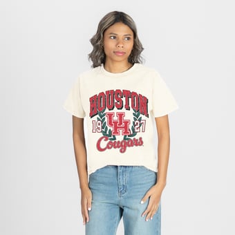 Women's Gameday Couture Natural Houston Cougars Raised on Victory T-Shirt