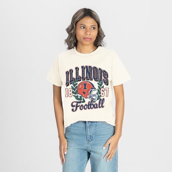 Women's Gameday Couture Natural Illinois Fighting Illini Raised on Victory T-Shirt