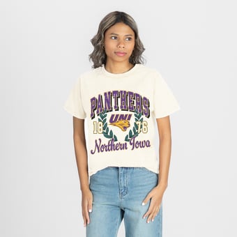 Women's Gameday Couture Natural Northern Iowa Panthers Raised on Victory T-Shirt