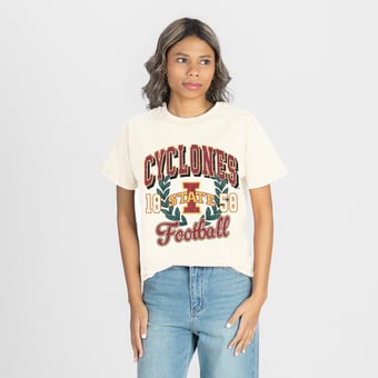 Women's Gameday Couture Natural Iowa State Cyclones Raised on Victory T-Shirt