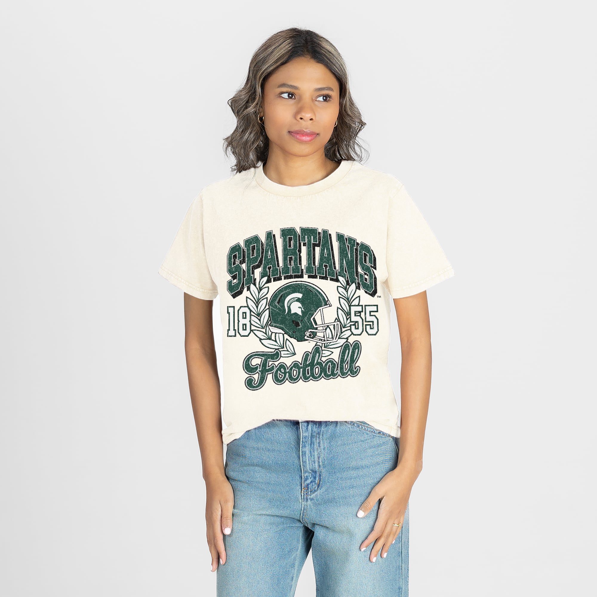 Women's Gameday Couture Natural Michigan State Spartans Raised on Victory T-Shirt