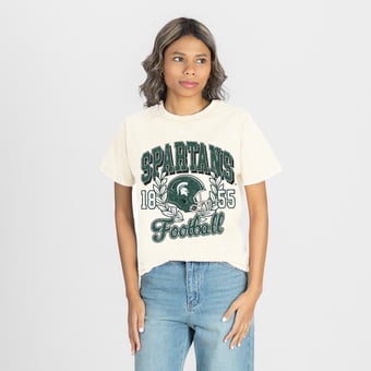 Women's Gameday Couture Natural Michigan State Spartans Raised on Victory T-Shirt