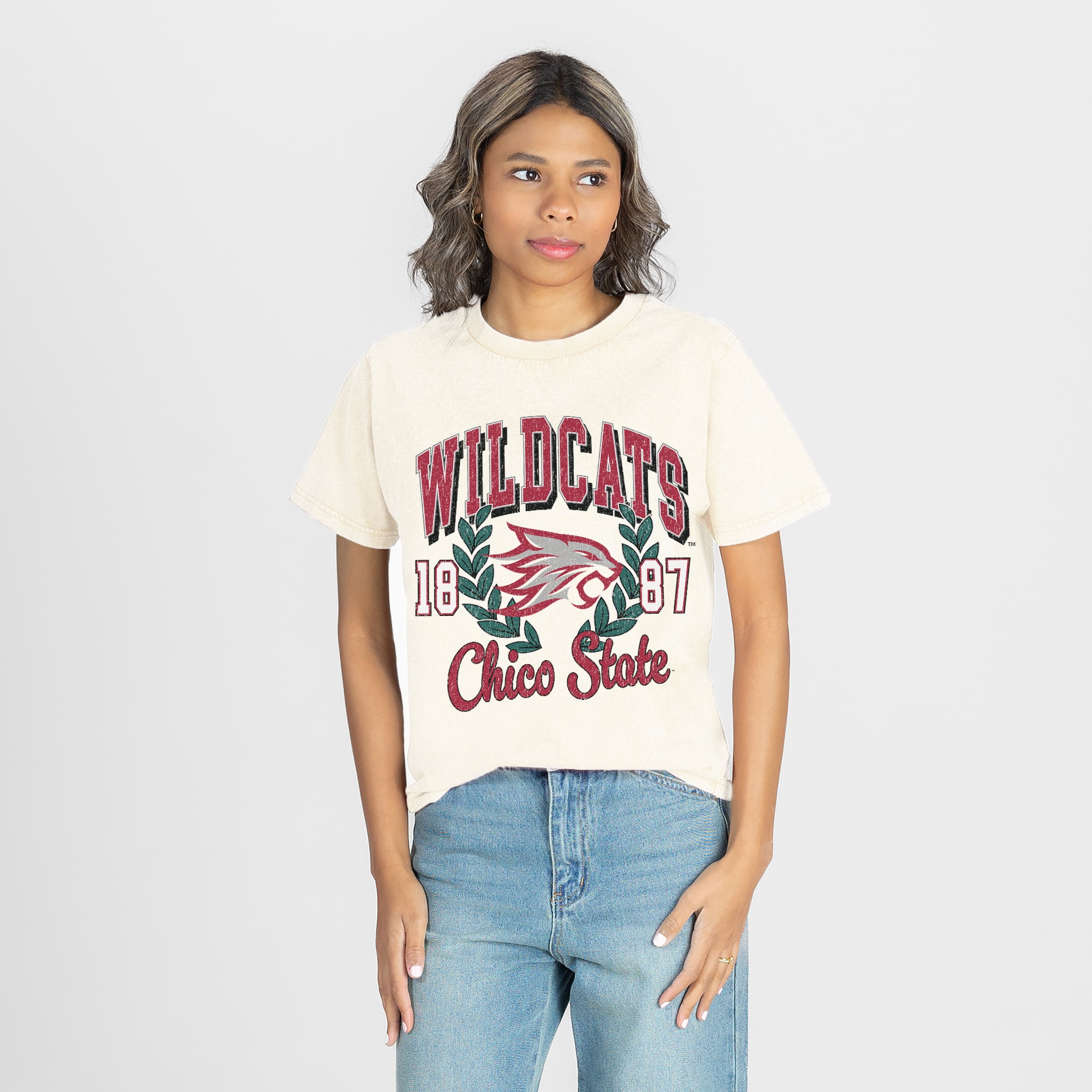 Women's Gameday Couture Natural Cal State Chico Wildcats Raised on Victory T-Shirt