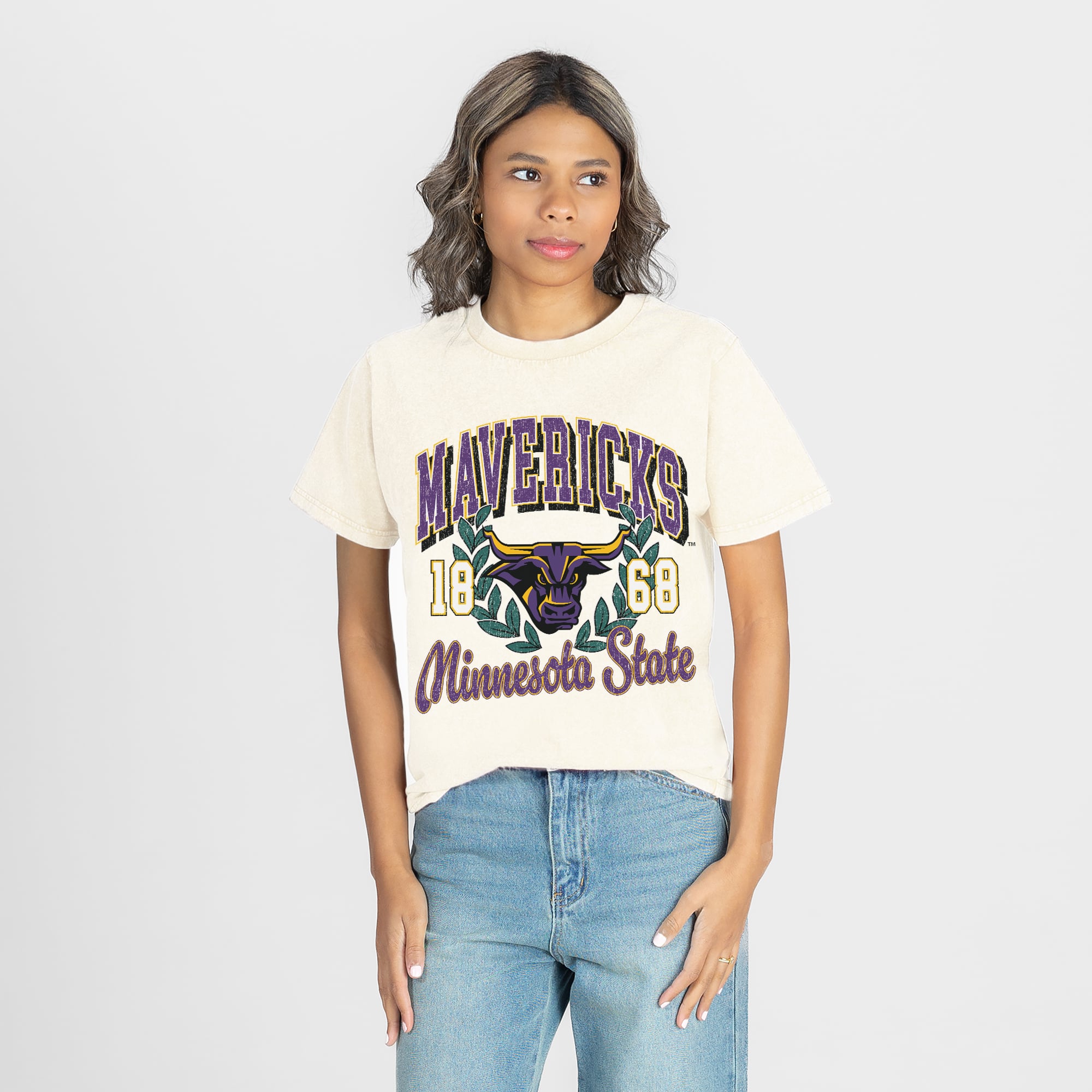 Women's Gameday Couture Natural Minnesota State Mavericks Raised on Victory T-Shirt