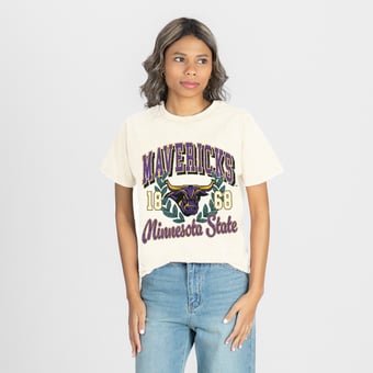 Women's Gameday Couture Natural Minnesota State Mavericks Raised on Victory T-Shirt