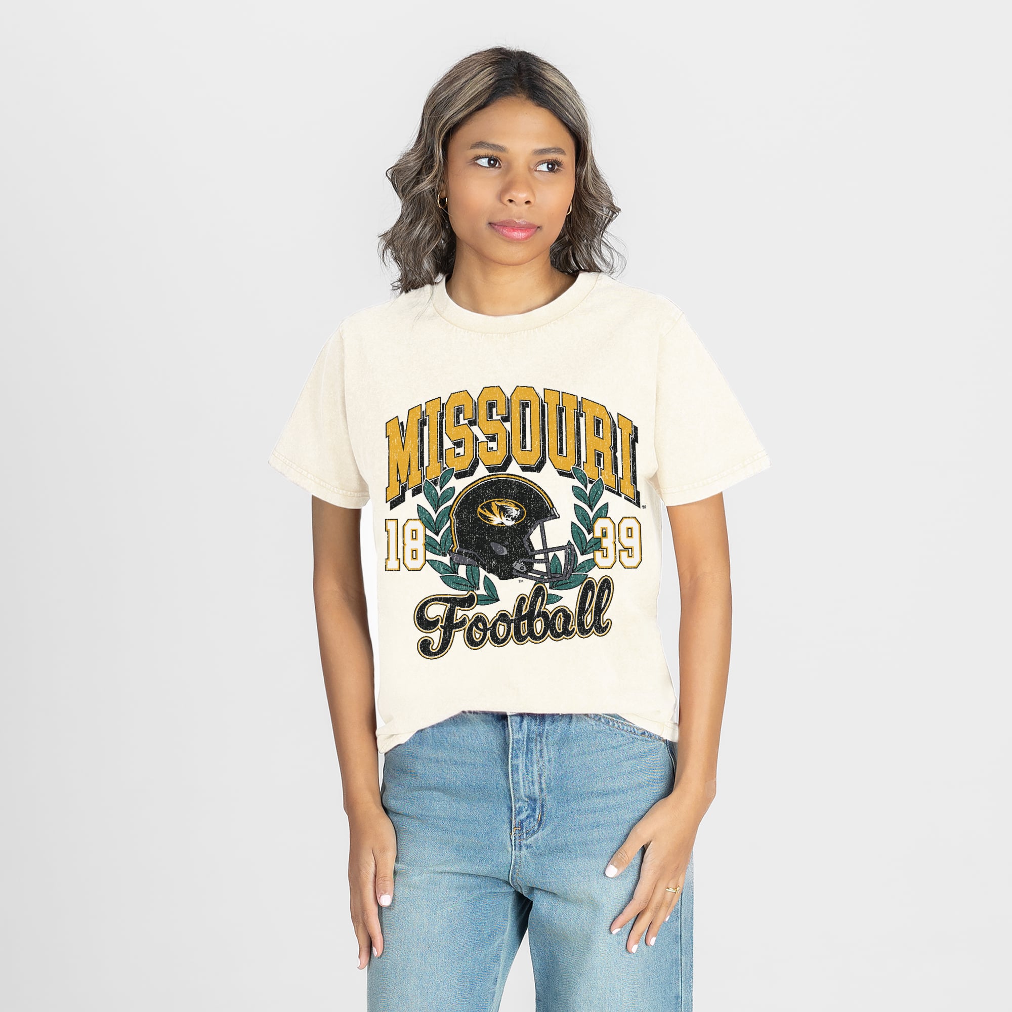 Women's Gameday Couture Natural Missouri Tigers Raised on Victory T-Shirt