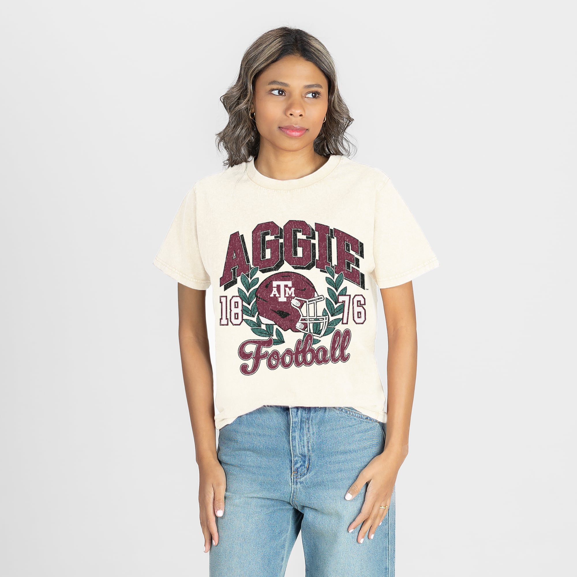 Women's Gameday Couture Natural Texas A&M Aggies Raised on Victory T-Shirt