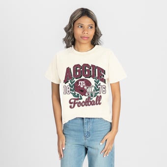 Women's Gameday Couture Natural Texas A&M Aggies Raised on Victory T-Shirt