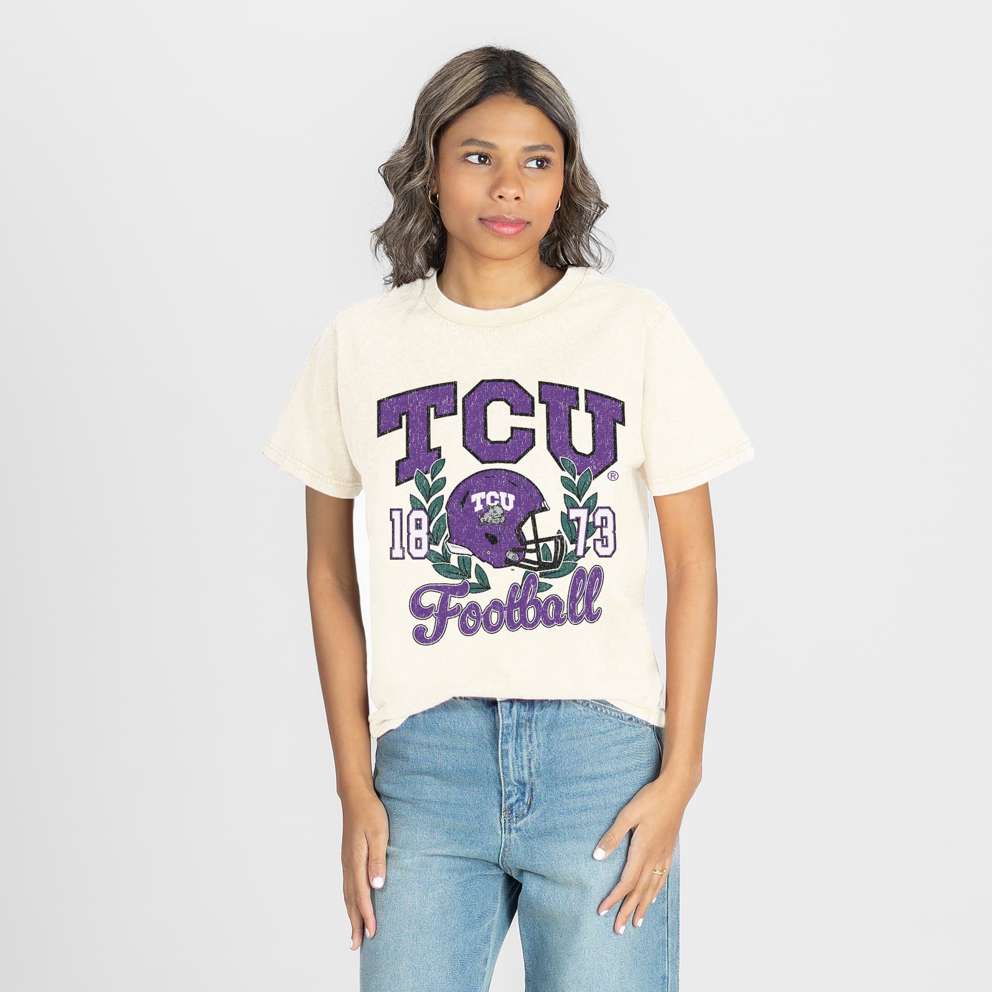 Women's Gameday Couture Natural TCU Horned Frogs Raised on Victory T-Shirt