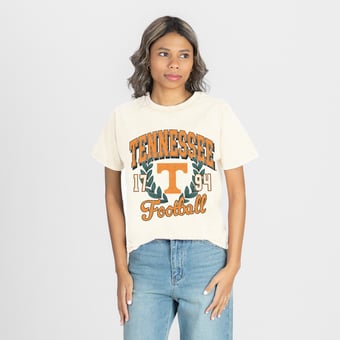 Women's Gameday Couture Natural Tennessee Volunteers Raised on Victory T-Shirt