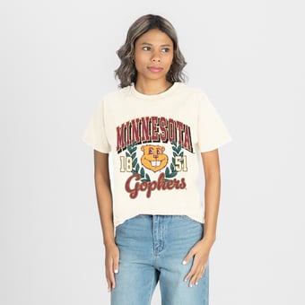 Women's Gameday Couture Natural Minnesota Golden Gophers Raised on Victory T-Shirt
