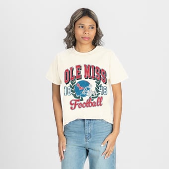 Women's Gameday Couture Natural Ole Miss Rebels Raised on Victory T-Shirt