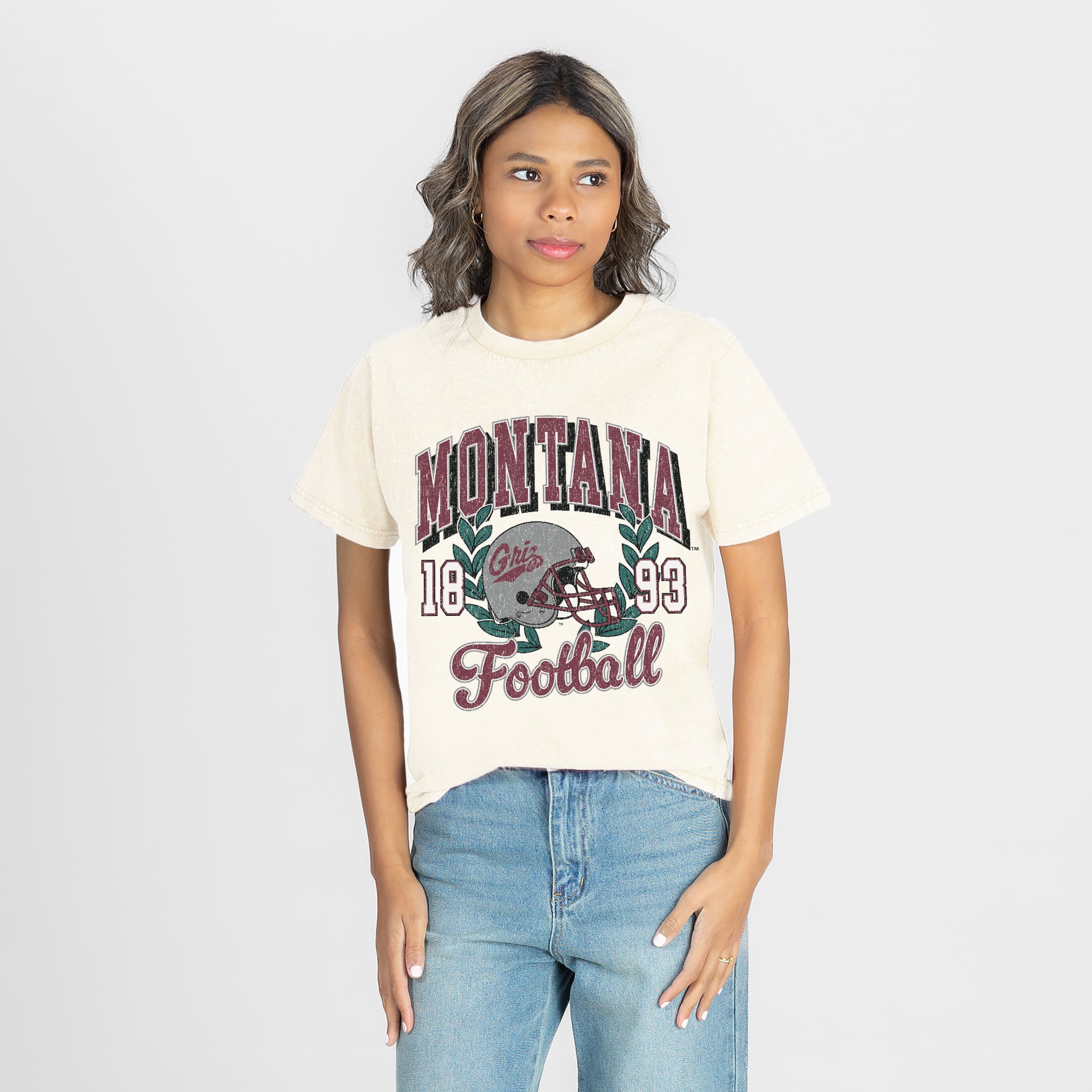 Women's Gameday Couture Natural Montana Grizzlies Raised on Victory T-Shirt