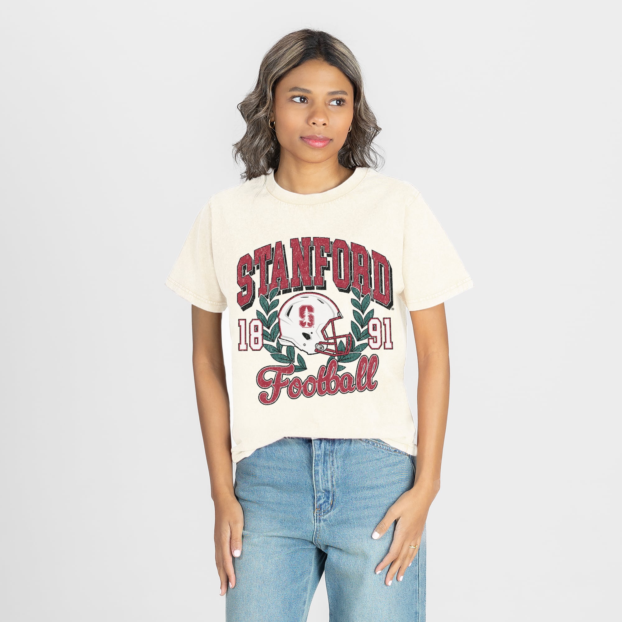 Women's Gameday Couture Natural Stanford Cardinal Raised on Victory T-Shirt