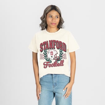 Women's Gameday Couture Natural Stanford Cardinal Raised on Victory T-Shirt