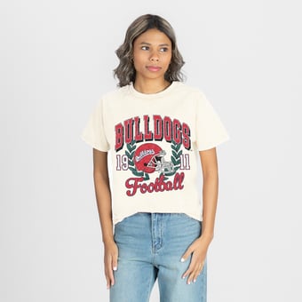 Women's Gameday Couture Natural Fresno State Bulldogs Raised on Victory T-Shirt