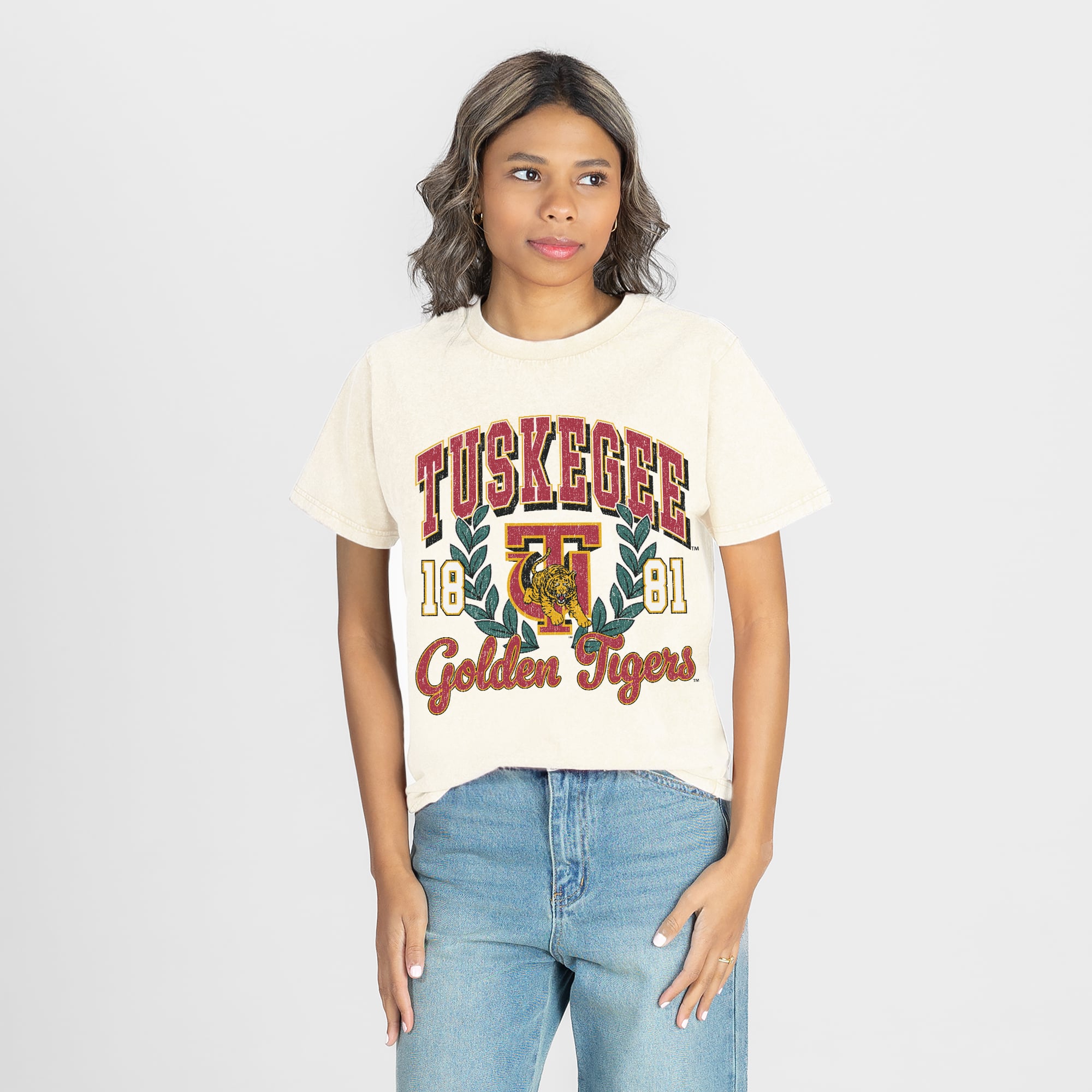 Women's Gameday Couture Natural Tuskegee Golden Tigers Raised on Victory T-Shirt