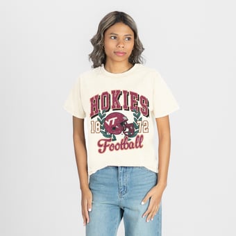 Women's Gameday Couture Natural Virginia Tech Hokies Raised on Victory T-Shirt