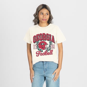 Women's Gameday Couture Natural Georgia Bulldogs Raised on Victory T-Shirt