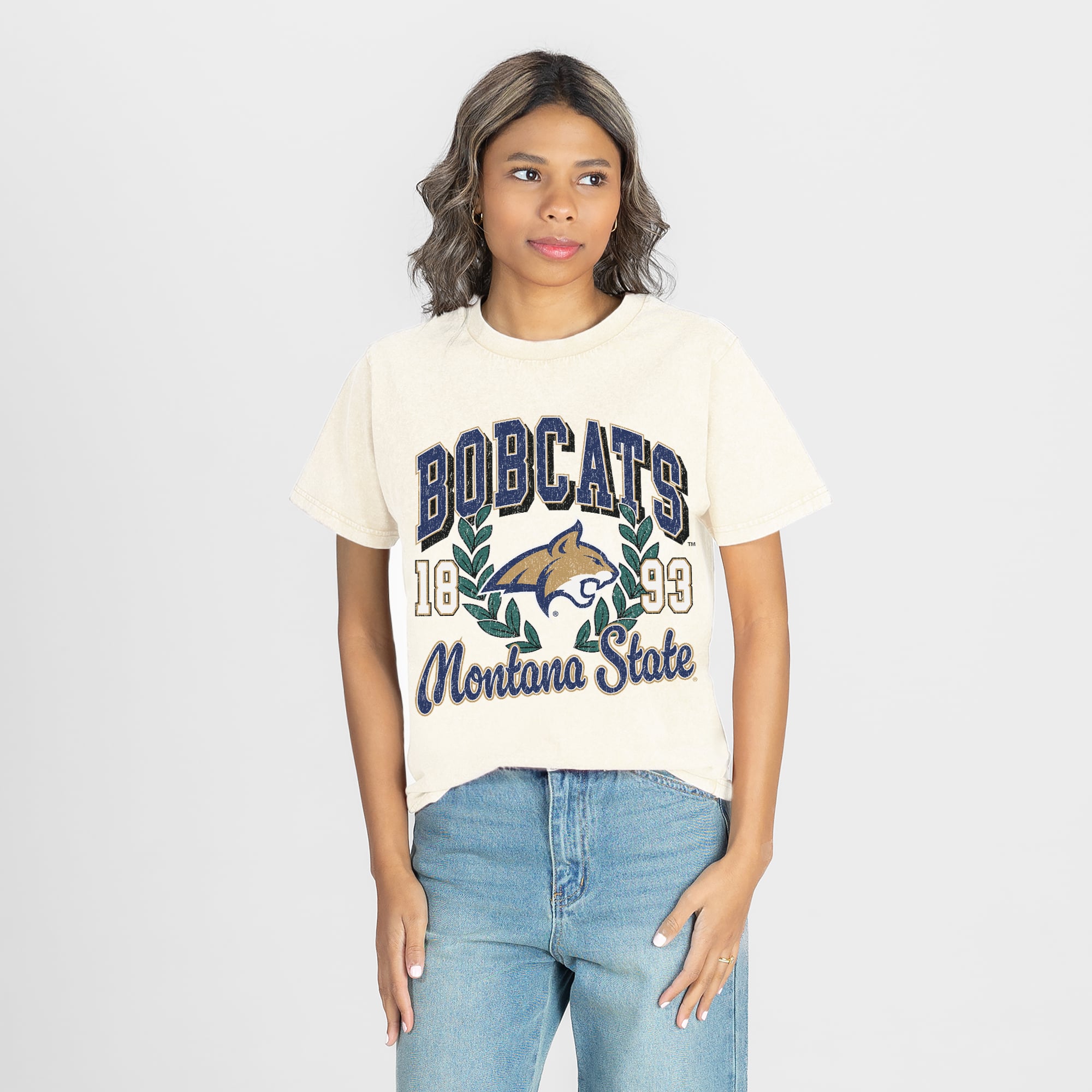 Women's Gameday Couture Natural Montana State Bobcats Raised on Victory T-Shirt