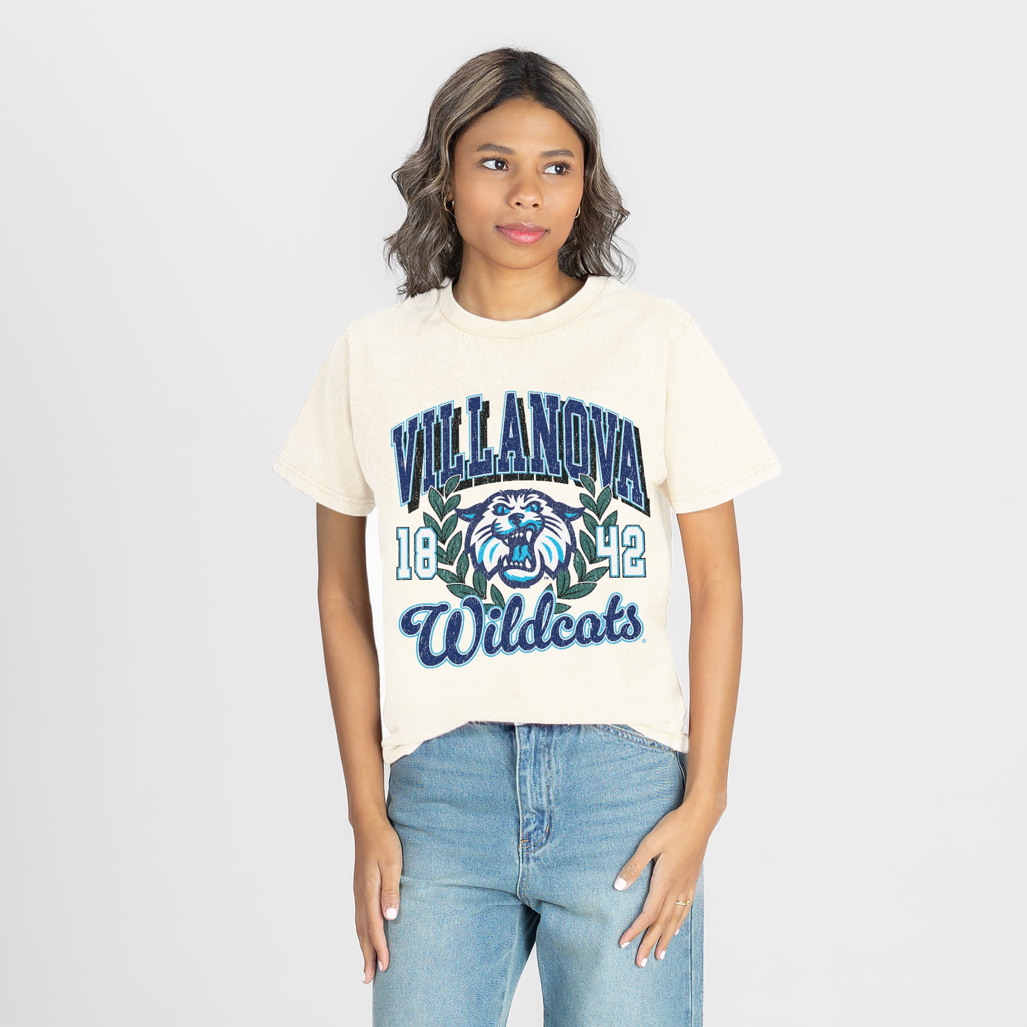 Women's Gameday Couture Natural Villanova Wildcats Raised on Victory T-Shirt