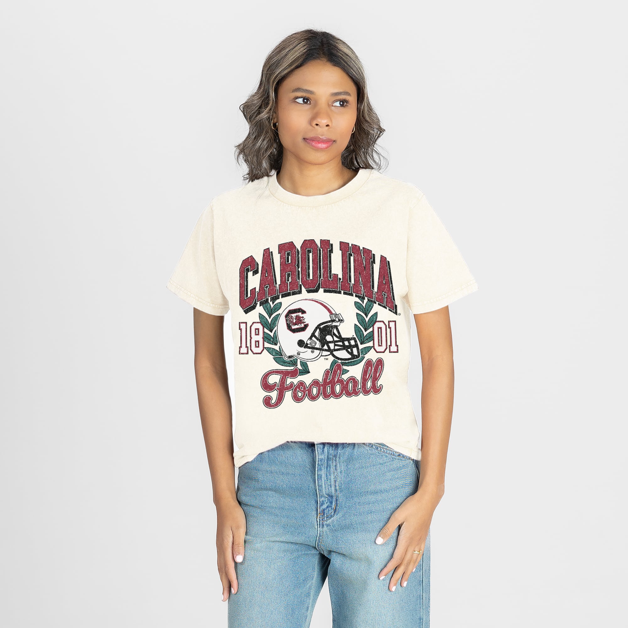 Women's Gameday Couture Natural South Carolina Gamecocks Raised on Victory T-Shirt
