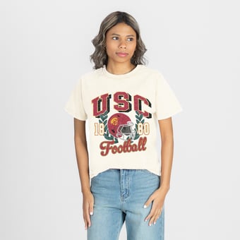 Women's Gameday Couture Natural USC Trojans Raised on Victory T-Shirt