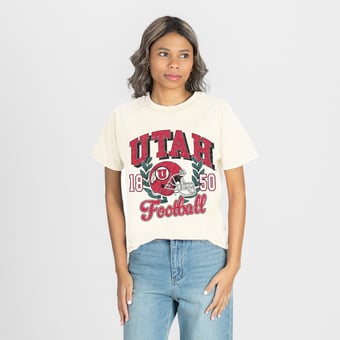 Women's Gameday Couture Natural Utah Utes Raised on Victory T-Shirt