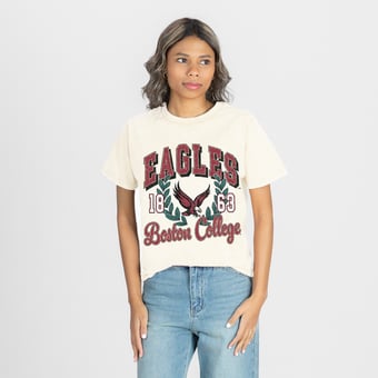 Women's Gameday Couture Natural Boston College Eagles Raised on Victory T-Shirt