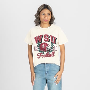 Women's Gameday Couture Natural Washington State Cougars Raised on Victory T-Shirt