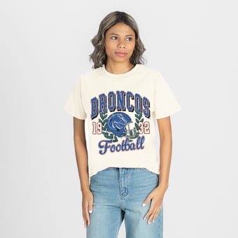 Women's Gameday Couture Natural Boise State Broncos Raised on Victory T-Shirt