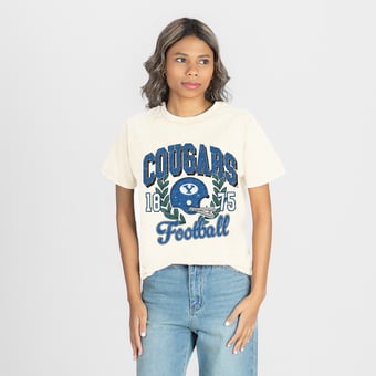 Women's Gameday Couture Natural BYU Cougars Raised on Victory T-Shirt