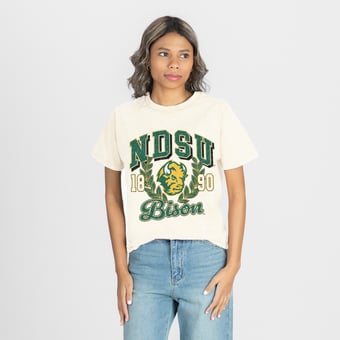 Women's Gameday Couture Natural NDSU Bison Raised on Victory T-Shirt